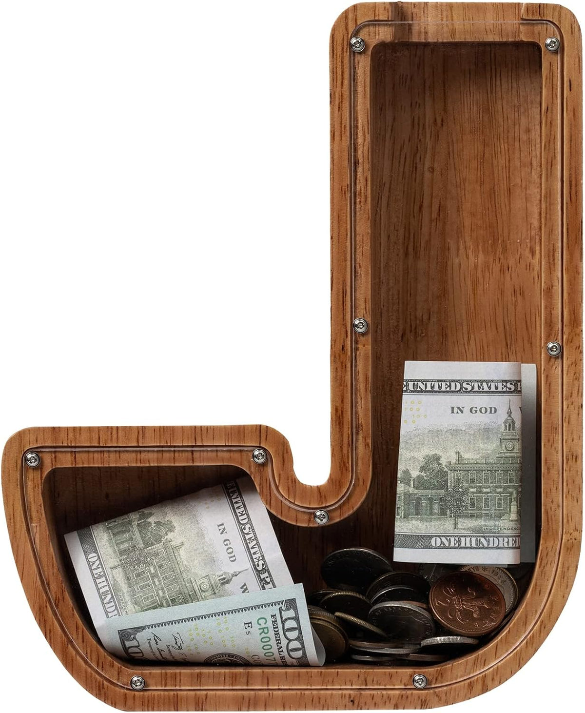 Ladenk Wooden Letter Piggy Bank - J / Initial-9" - image 2