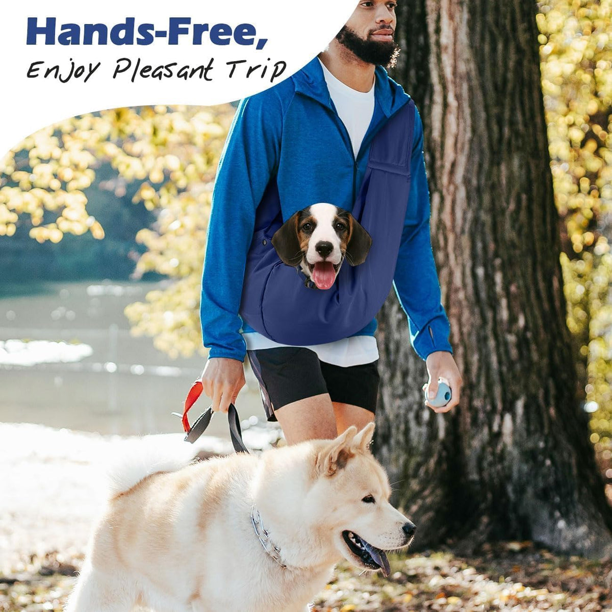 Pawaboo Small Dog Sling Carrier – Essentials for Dogs - Indigo - image 3