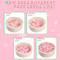 TRENDPLAY Ball Pit Balls Star and Heart Shapes for Toddlers - Pink Beige Pearl White / 200 - image 3
