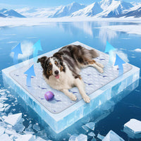 Cooling Mat for Dogs, Cooling Mat for Cats, Breathable Gel-Free - 27"x39"(M) / Gray