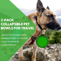 Collapsible Dog Bowl for Travel - Small / Green+Purple - image 4
