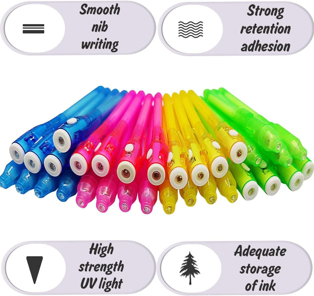 32 Pack 2 Style Invisible Ink Pen with UV Black Light Secret Spy Pens – Fun for Kids & Family - 24 Pack - image 3