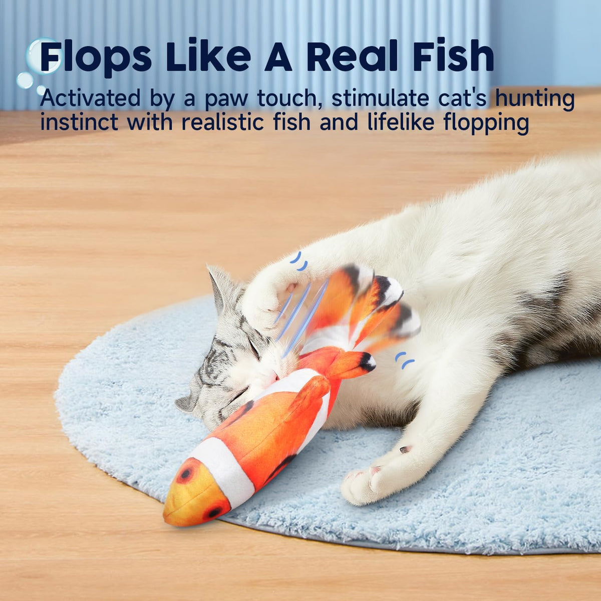 Potaroma Cat Toys Flopping Fish with Catnip - Clownfish - image 2