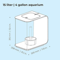 biOrb Flow 15 Acrylic 4-Gallon Aquarium with Multi-Color Remote-Controlled LED Lights Modern Compact Tank for Tabletop or Desktop Display, White