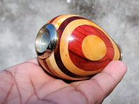 Arch Instruments egg shaped wooden handheld kaleidoscope in multicolor