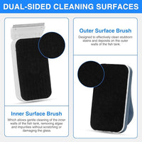Aquarium Strong Magnetic Glass Cleaner Brush, Fish Tank Algae Magnet Cleaning Tool with 2 Detachable Scrapers, Mag Float Scrubber for 0.25-0.375Inch Glass and Acrylic Tanks
