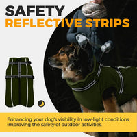 Dog Coat for Large Dogs Waterproof Dog Jacket with Harness Built in – Essentials for Dogs - X-Large / Army Green - image 4