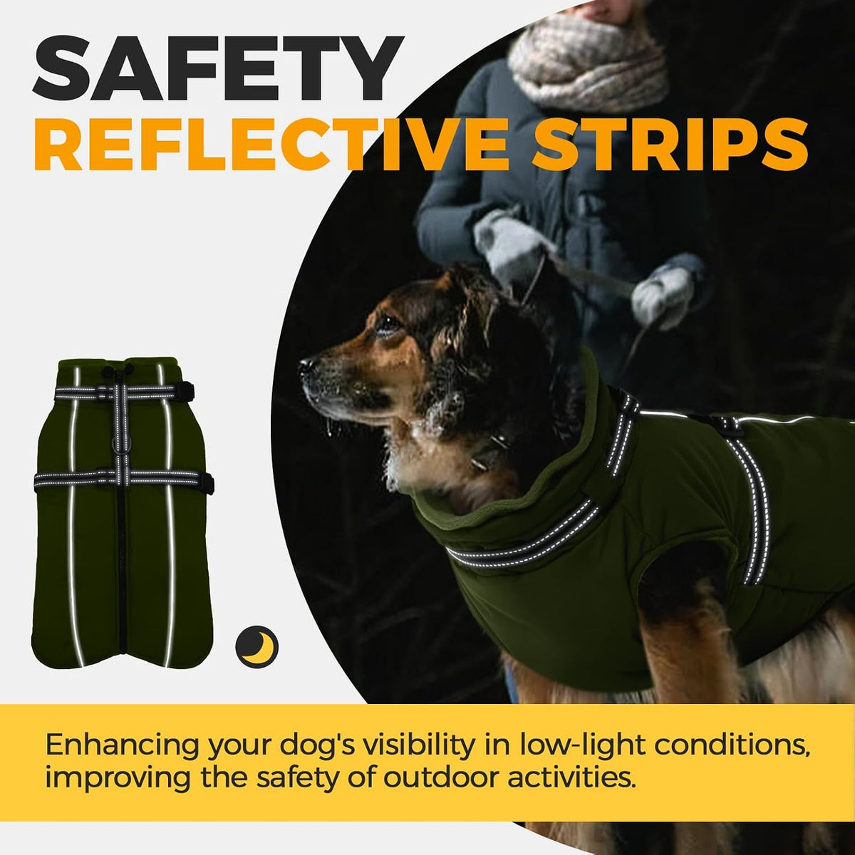 Dog Coat for Large Dogs Waterproof Dog Jacket with Harness Built in – Essentials for Dogs - X-Large / Army Green - image 4