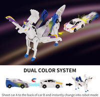 lavekywasa transforming unicorn car toy made from two collision sports cars - view 9