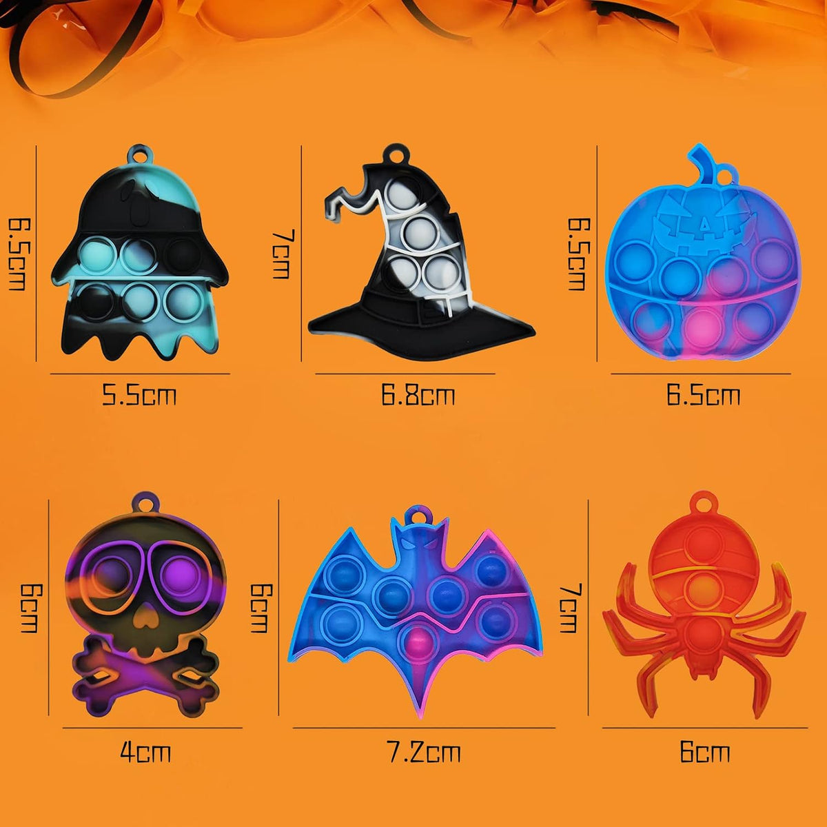 Halloween Mini Pop Bubble Fidget Toy - 60pcs-halloween - image 2