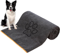 KinHwa Dog Towels for Drying Dogs - 30inchx50inch / Grey+orange Side