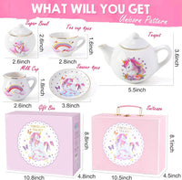 TUZT Tea Party Set for Little Girls Ages 3-8 - White Unicorn - image 3