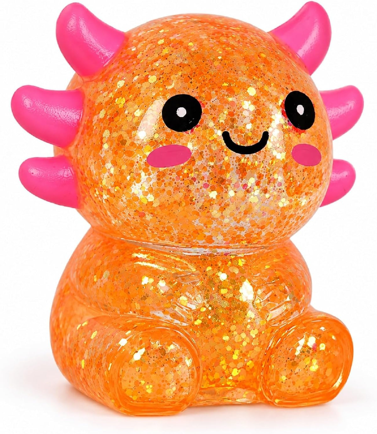 Ropuptl sitting axolotl squishy toy in purple, slow rising soft fidget - view 9