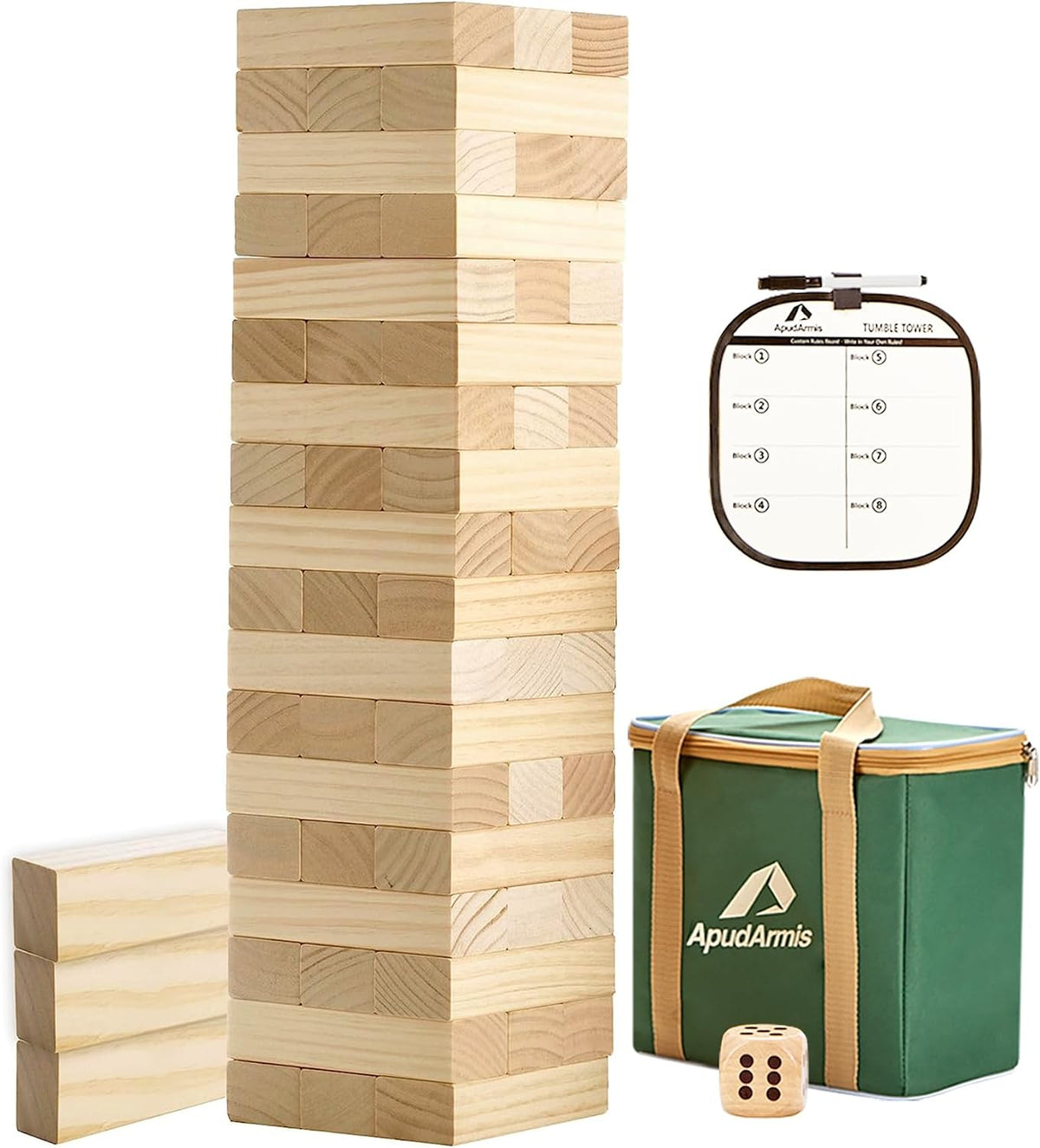 ApudArmis 60 Pcs Tumble Tower - Burlywood / M-Stack to 3.2 FT