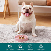 vancasso Ceramic Slow Feeder Dog Bowls - S-0.6 Cups / Pink - image 3
