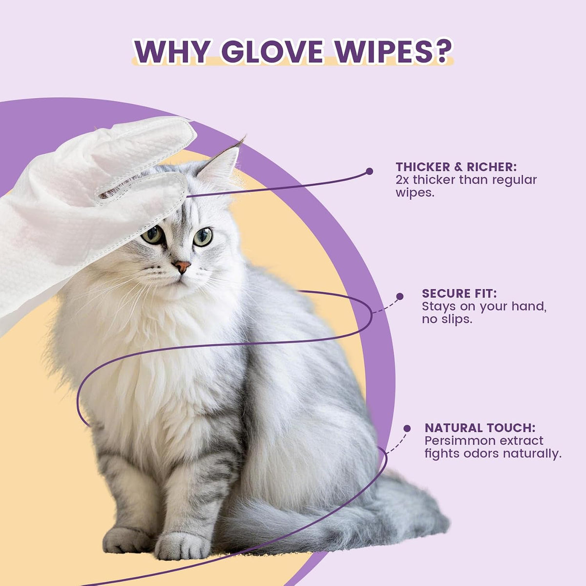 IMMHABI 400 Count Hypoallergenic Dog Wipes - Lavender / 100 Glove Wipes - image 2