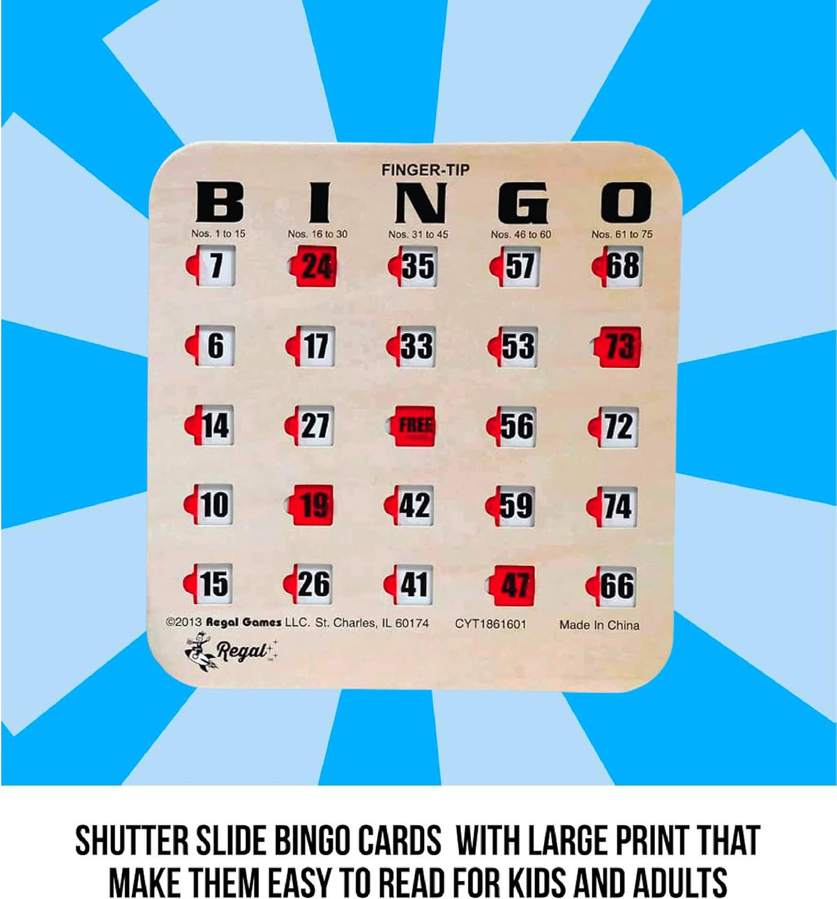 Regal Bingo Bulk Bingo Cards with Sliding Windows - Woodgrain / 25 Cards - image 4