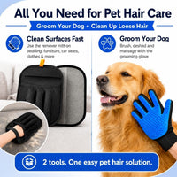 NVNAN Pet Hair Removal Glove for Dogs & Cats - Big Fabric Pet Hair Gloves+Pet Grooming Brush - image 3