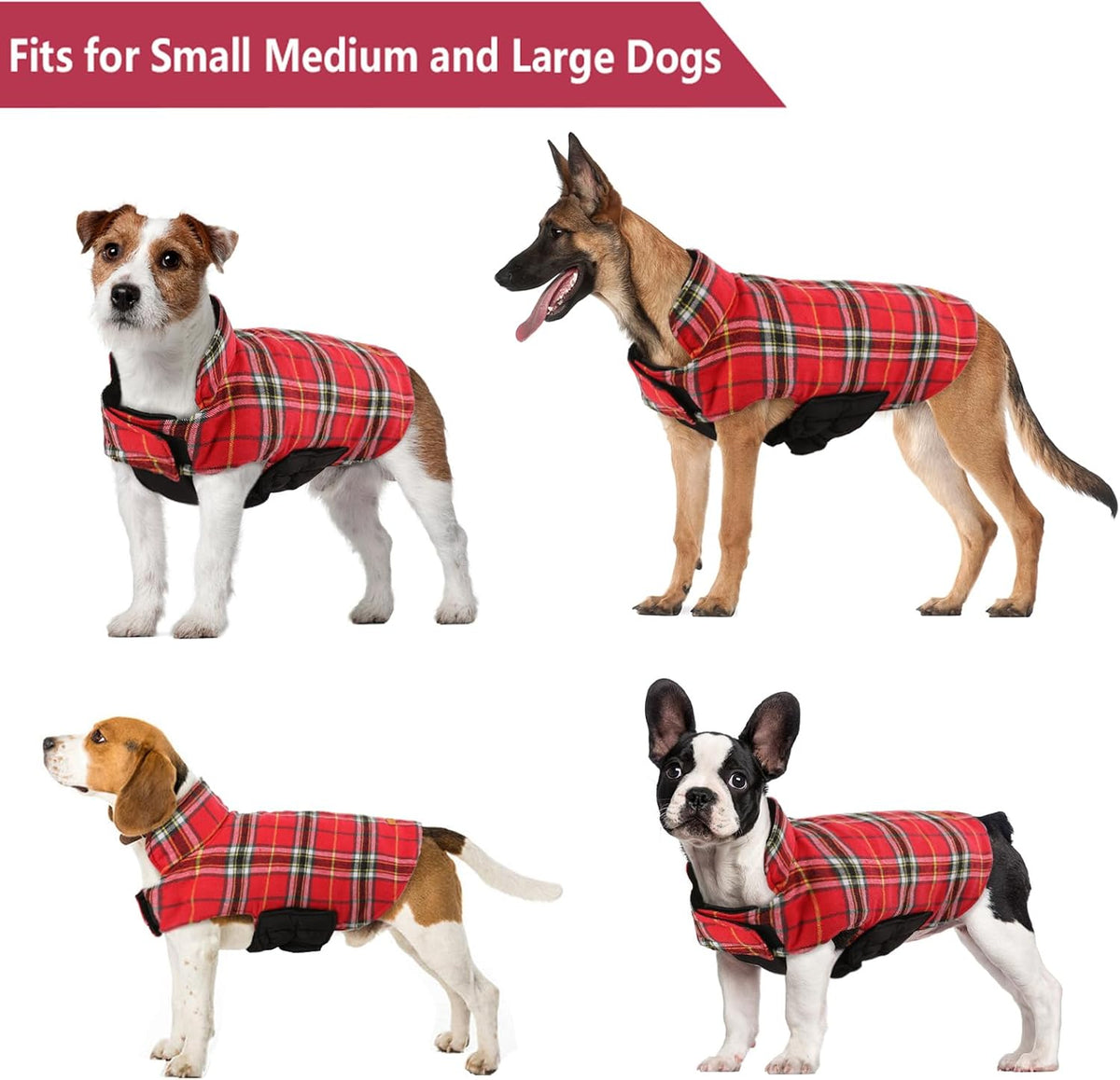 Kuoser Waterproof Dog Coat - Bright Red / Large (Pack of 1) - image 2