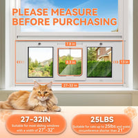 LIBBEPET Cat Door for Window, Adjustable Window Width 27"-32" - Fit 27"-32" Window - image 2
