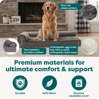 Furhaven Orthopedic Dog Bed for Large Dogs w/ Removable Bolsters - Jumbo / Platinum Gray - image 4
