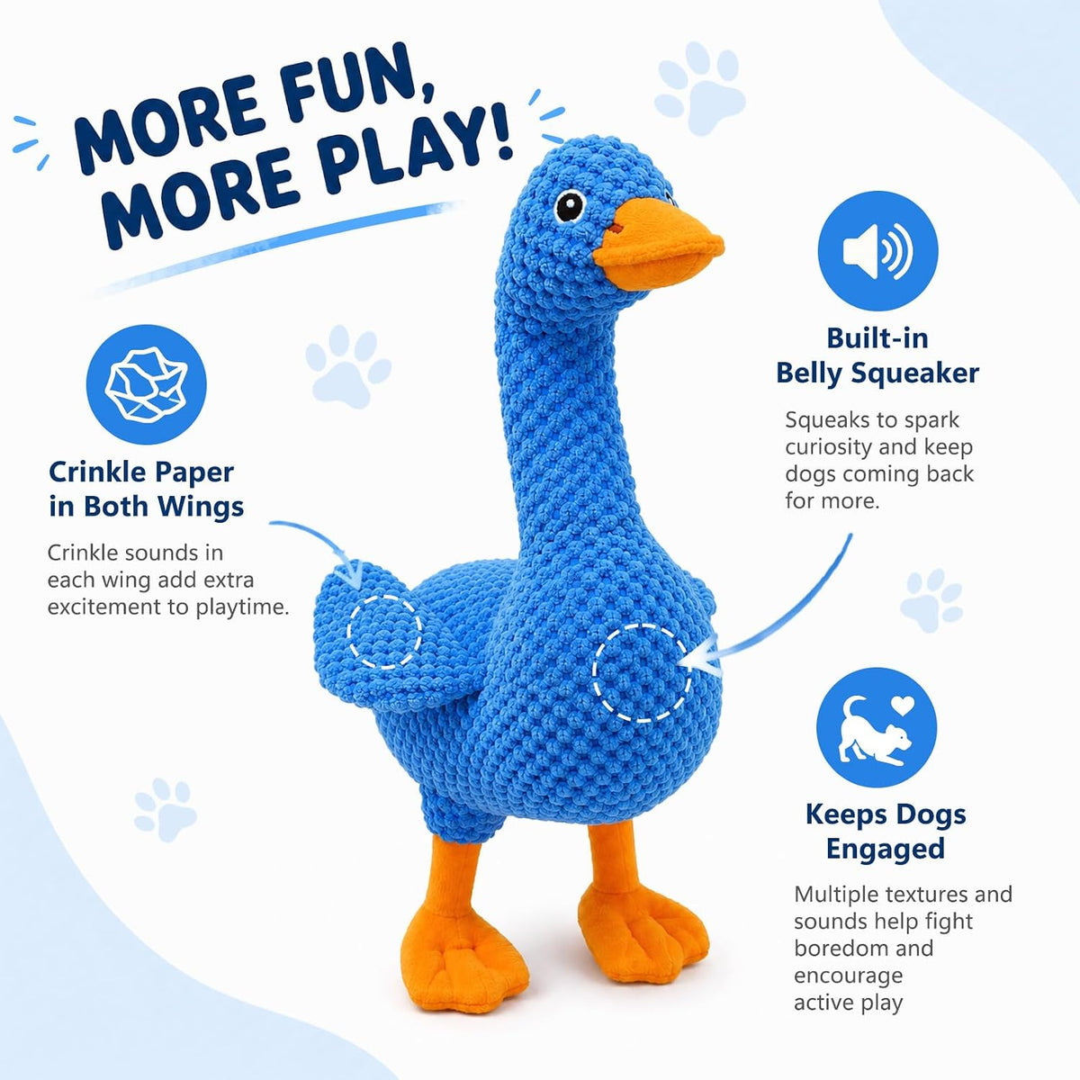 Soft Plush Giraffe Dog Toy for Small & Medium Dogs and Puppies – Essentials for Dogs - Duck - image 4