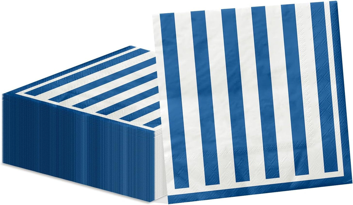 PIXHOTUL 100 pack red and white striped carnival paper napkins - view 7