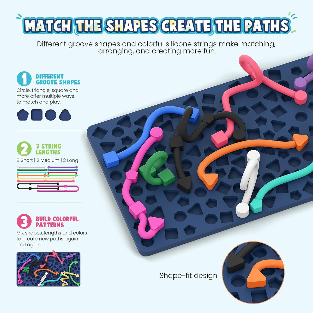 Sensory Activity Board: Ednzion Silicone Fidget Toy for Kids & Adults - image 2