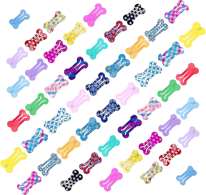 PET SHOW Cute 1" Small Bone Snap Hair Clips Pet Grooming Products Dog - Bone shaped-50pcs