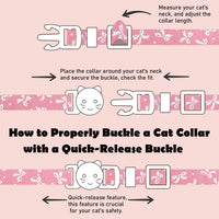 2 Pack Cotton Breakaway Cat Collars Set with Bell and Flower Pendant - bowtie - image 2