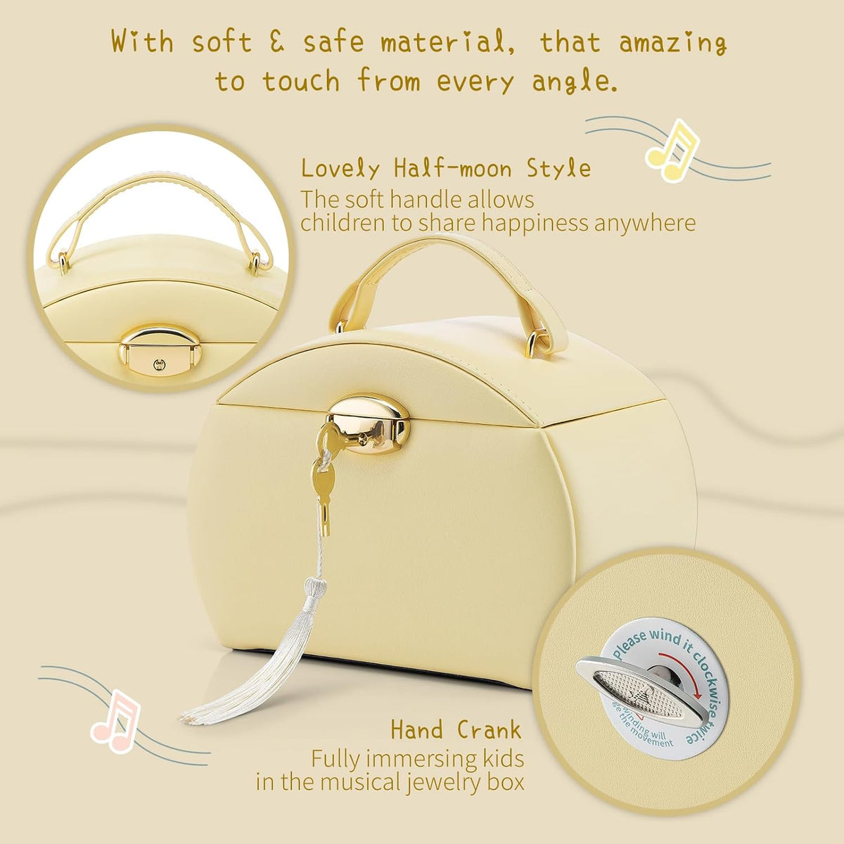 VLANDO 2 Layer Girls Musical Jewelry Box with Ballerina and Large - F.Yellow - image 4