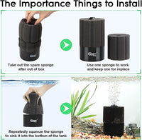 hygger Aquarium Sponge Filter 55-125 Gallon Fish Tank Filter for Breeding Fry Shrimp Snails Betta Air-Powered Filter with Reusable Biochemical Ball Spare Sponge Foam Filter
