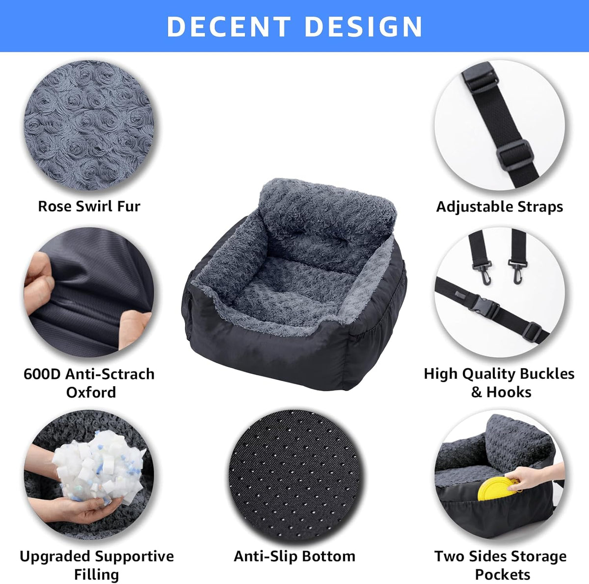 Dog Car Seat for Small Dogs - Black - image 3