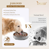 JASGOOD Slow Feeder Dogs Bowl for Large Medium Dogs - Large / E-Light Grey - image 2
