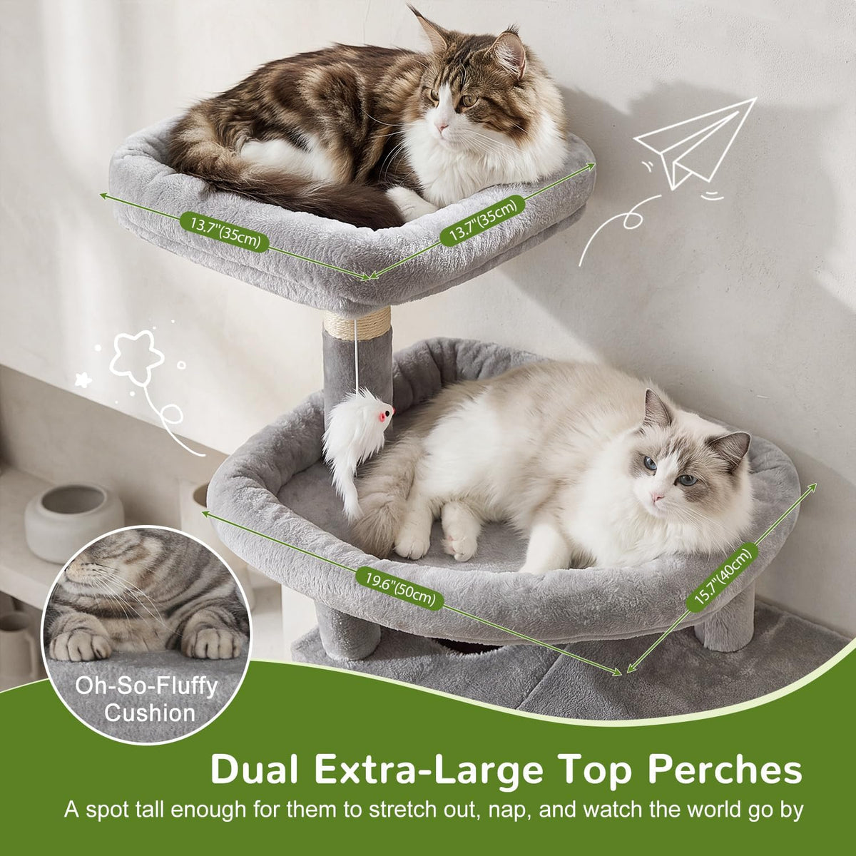 Globlazer Cat Tree for Large Adult Cats - XXL / Light Grey - image 2