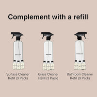Public Goods Empty Glass Spray Bottle for Multi-Surface Cleaner | Refillable Spray Bottle for Cleaning | Made with Borosilicate Glass for Countertops, Tile, Floors, Appliances | BPA Free | 24 Oz