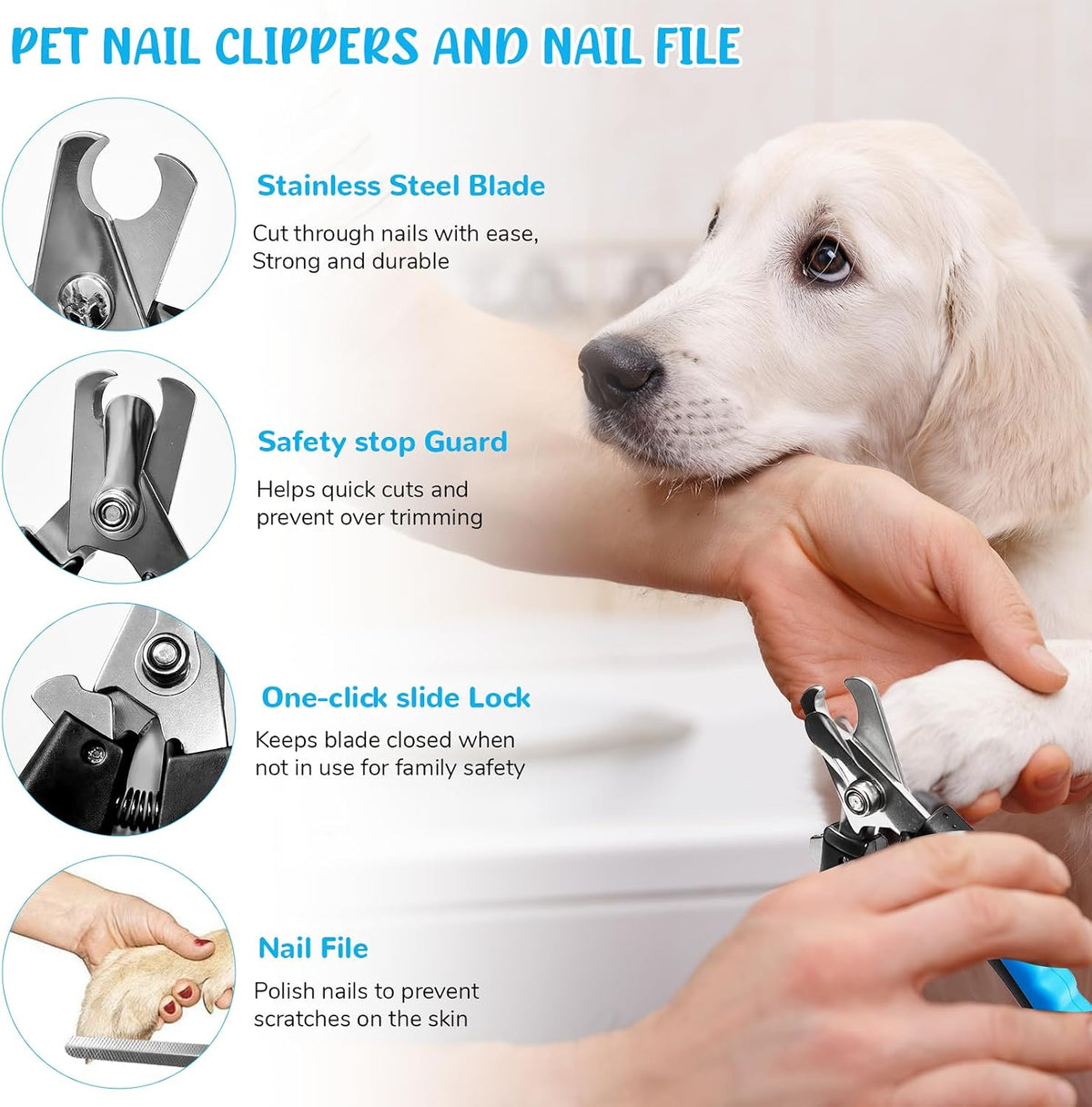 Dog Grooming Kit for Shedding, Bath Gloves - 9 PACK / Blue - image 3