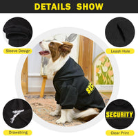 Security Dog Hoodie for Small Medium Large Dogs Boys Girls – Essentials for Dogs - #1 Black (Yellow SECURITY Printed) / Medium - image 3