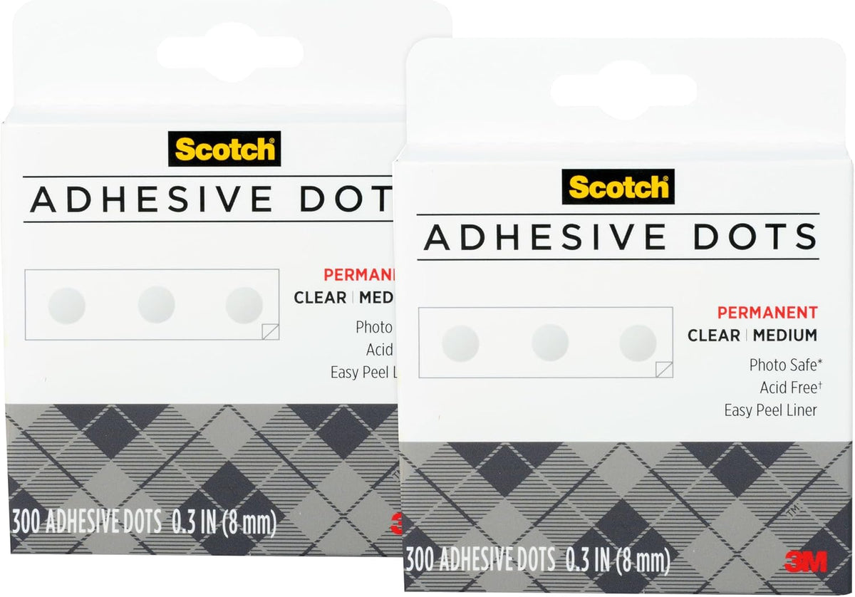 Scotch Adhesive Dots, Medium, 300 Dots/Pack, Easy Dispensing