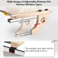 AMOSIJOY Cat Sill Window Perch Sturdy Hammock Seat with Cushion Bed Cover, Wood & Metal Frame for Large Cats, Easy to Adjust Windowsill, Bedside, Drawer and Cabinet (L)