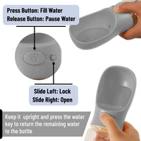 Mr. Pen, Portable Dog Water Bottle - Gray - image 2