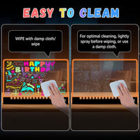 16" Rechargeable LED Drawing Board for Kids, 7 Colors - Black / 1PACK - image 4