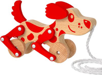 LKyoxs wooden pull along dog toy with swinging legs and pull string - view 3