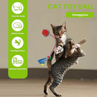 Cat Toy, Interactive Cat Toy, Cat Toys for Indoor Cats with 2 Tails, 3 Modes Rechargeable Cat Enrichment Toys for Small/Medium/Large Cats to Keep Them Busy