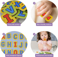 CHEFAN 104 piece felt alphabet letters set in bright colors, uppercase and lowercase - view 6