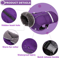 QBLEEV Warm Dog Coat, Reflective Dog Jacket - Purple / Small - image 2