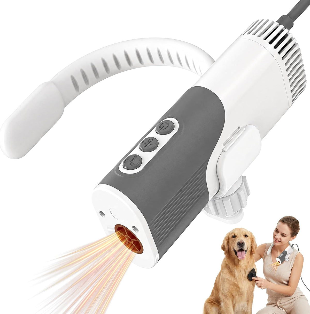 PETNF Hands-Free Neck Dog Dryer, 110