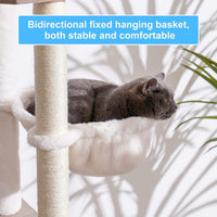 Hey-brother Wooden Cat Tree Tower with Rattan Condo - 21.7"×15.7"×66.1" / Rustic Gray - image 4
