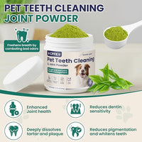 Dental Cleaning Joint Powder for Dogs - 6.35OZ Dog Dental Cleaning Powder with Probiotics to Lighten Bad Breath and Control Plaque Tartar Supports Dog Dental Care and Joint Health