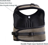 Mini Dachshund Harness, No Armpit Rub, Escape Proof, Reflective - Khaki / S: Chest 32-41cm (12.5"-16") - image 3